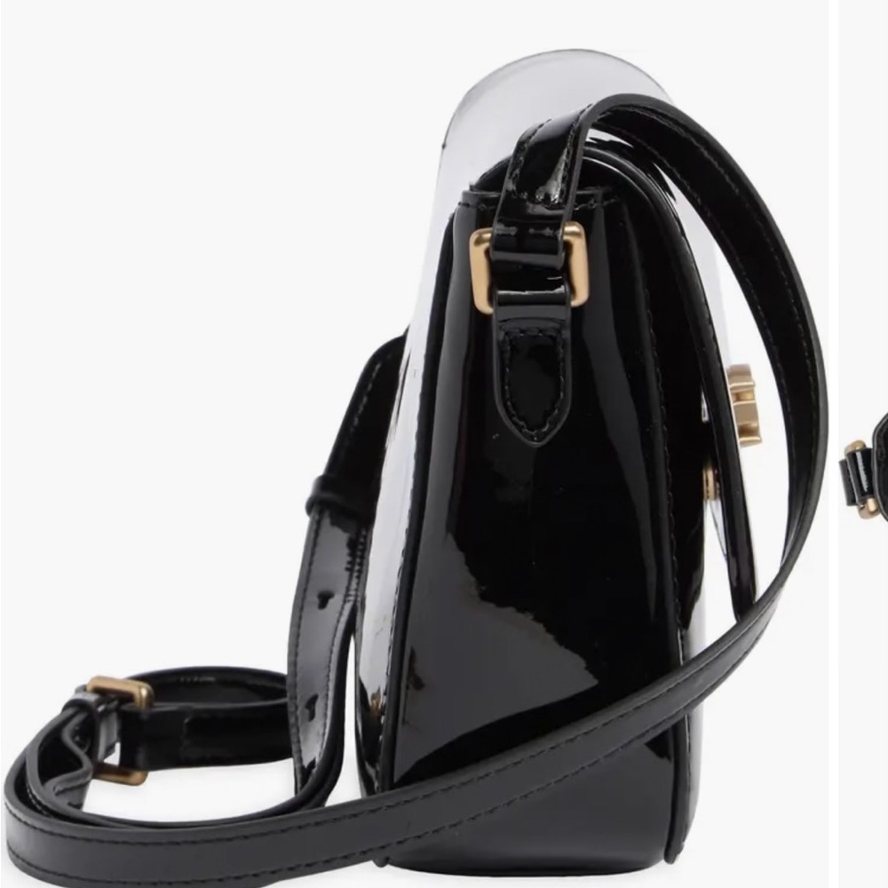 Sam Edelman Black Patent Leather Shoulder Crossbody with Gold Hardware - Picture 8 of 8